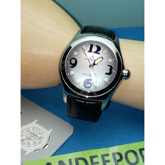 Corum Bubble Steel Automatic Watch Leather Men's Jewelry 82.150.20 Swiss WR - Picture 11 of 11